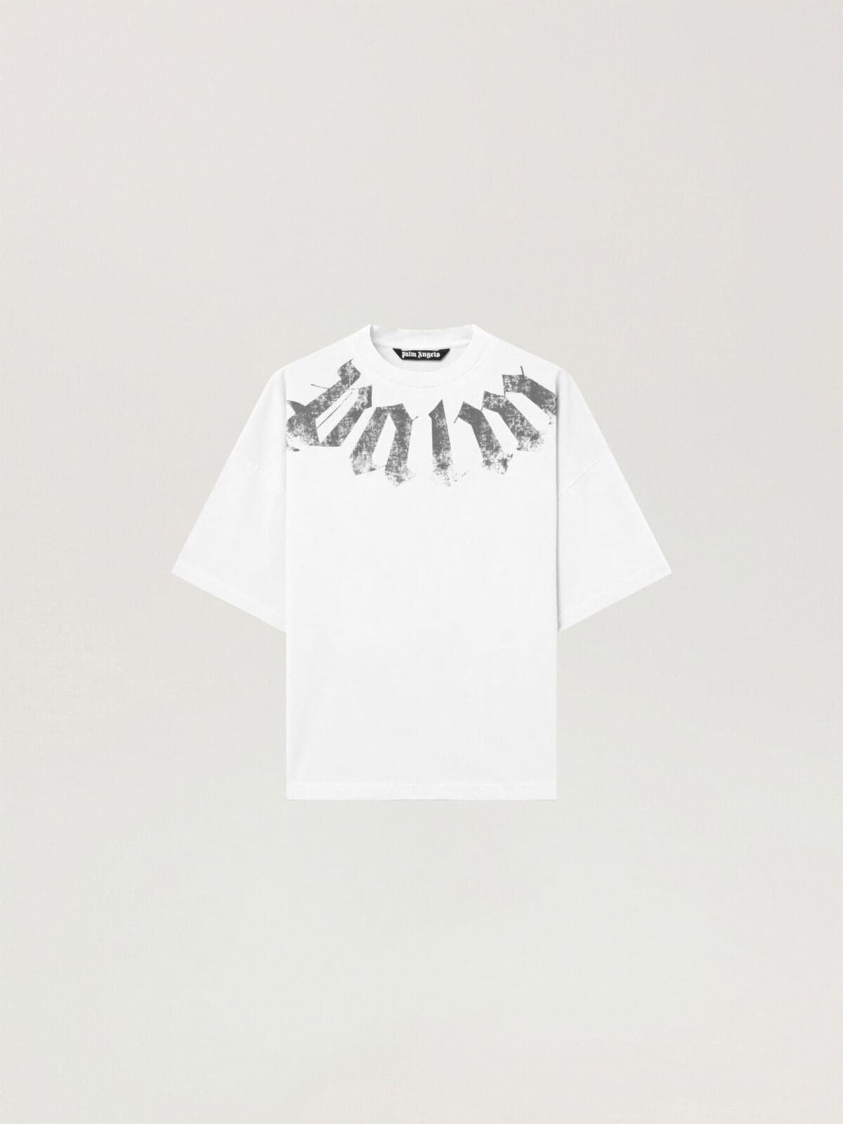 Palm Angels Big Neck Logo T-shirt, Three quarter