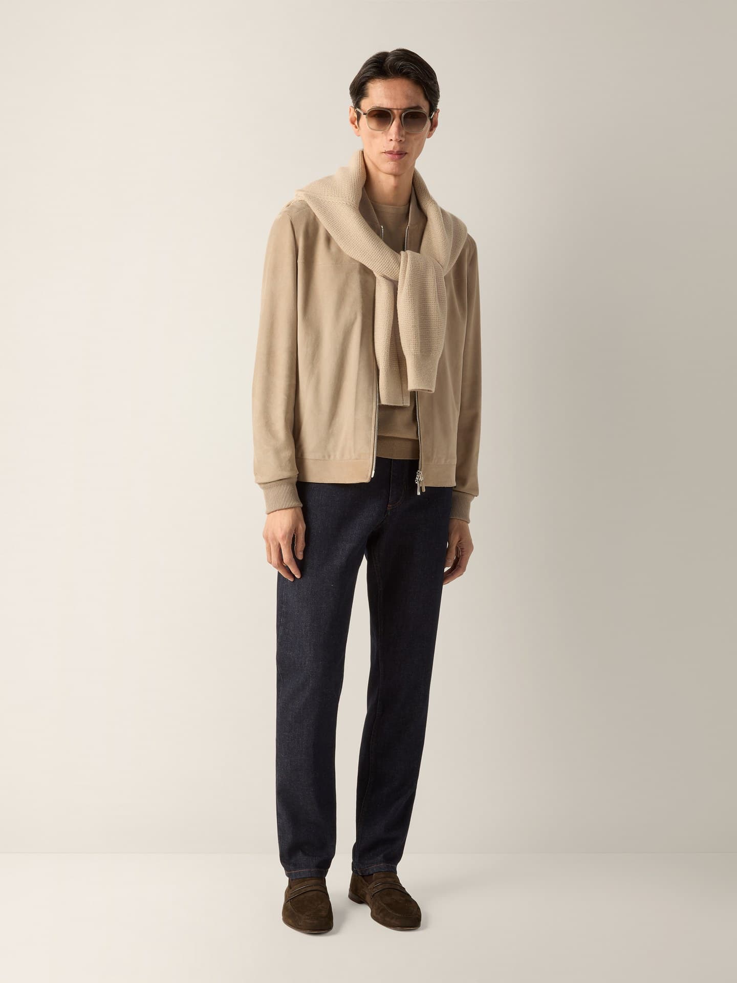 Zegna Bomber in suede, Colletto