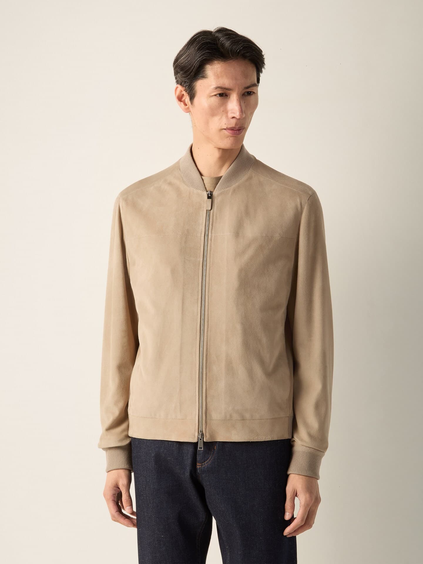 Zegna Bomber in suede, Indossato