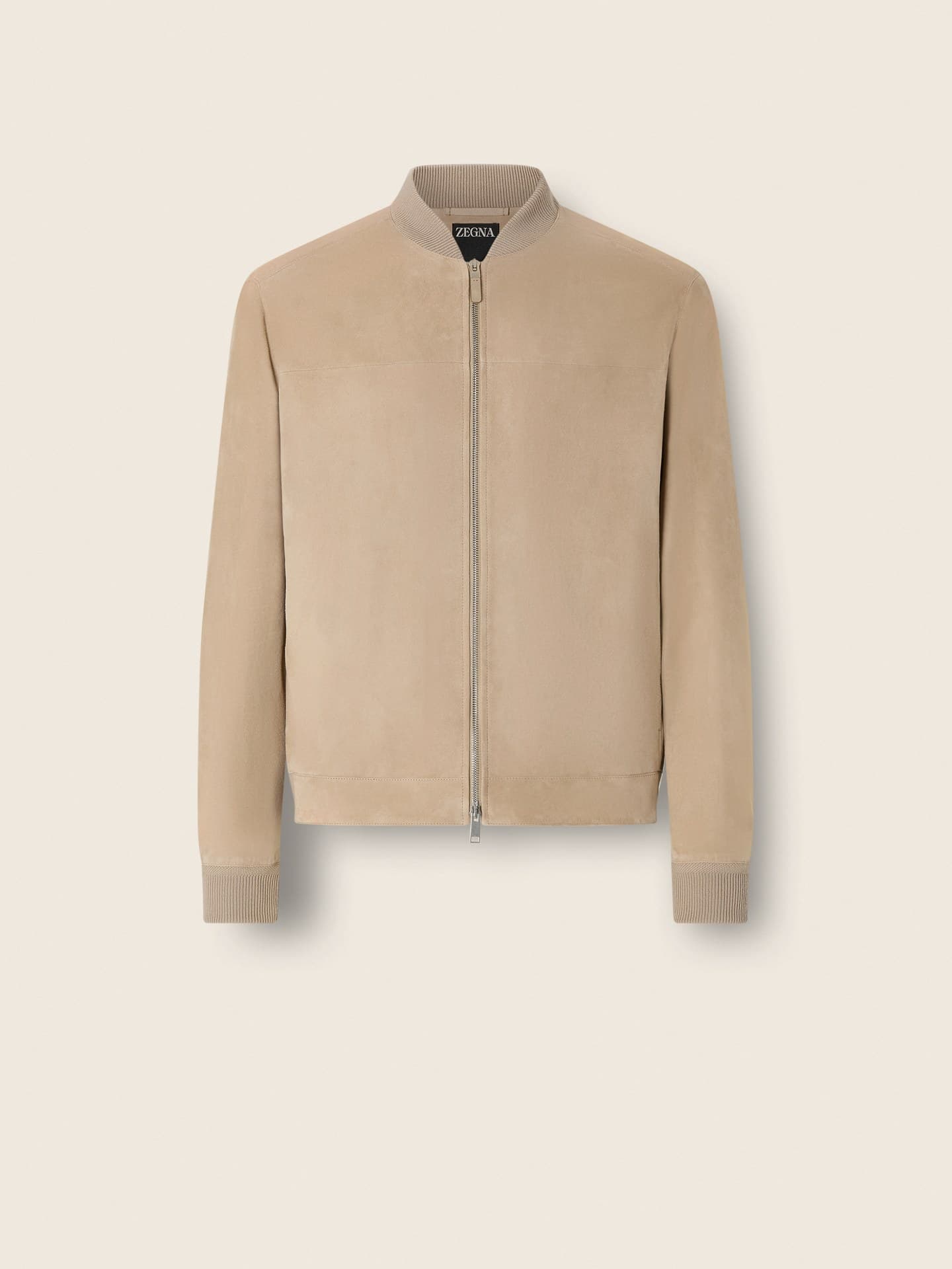 Zegna Bomber in suede, Suede Sabbia Oasi · tortora chiaro